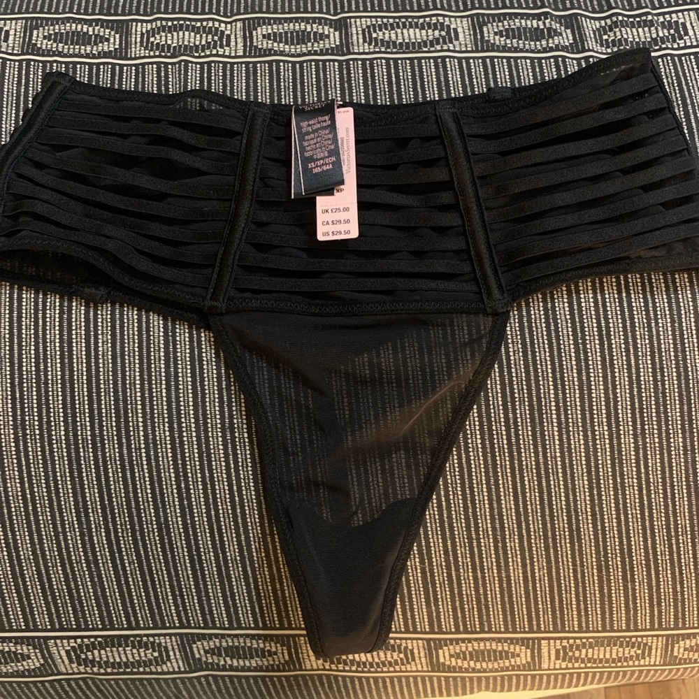 Victoria secret black lace high rise brief/ thong.